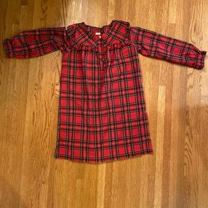 Jcrew factory Girls Flannel Nightgown red Tartan Plaid- size 10-11; worn once!